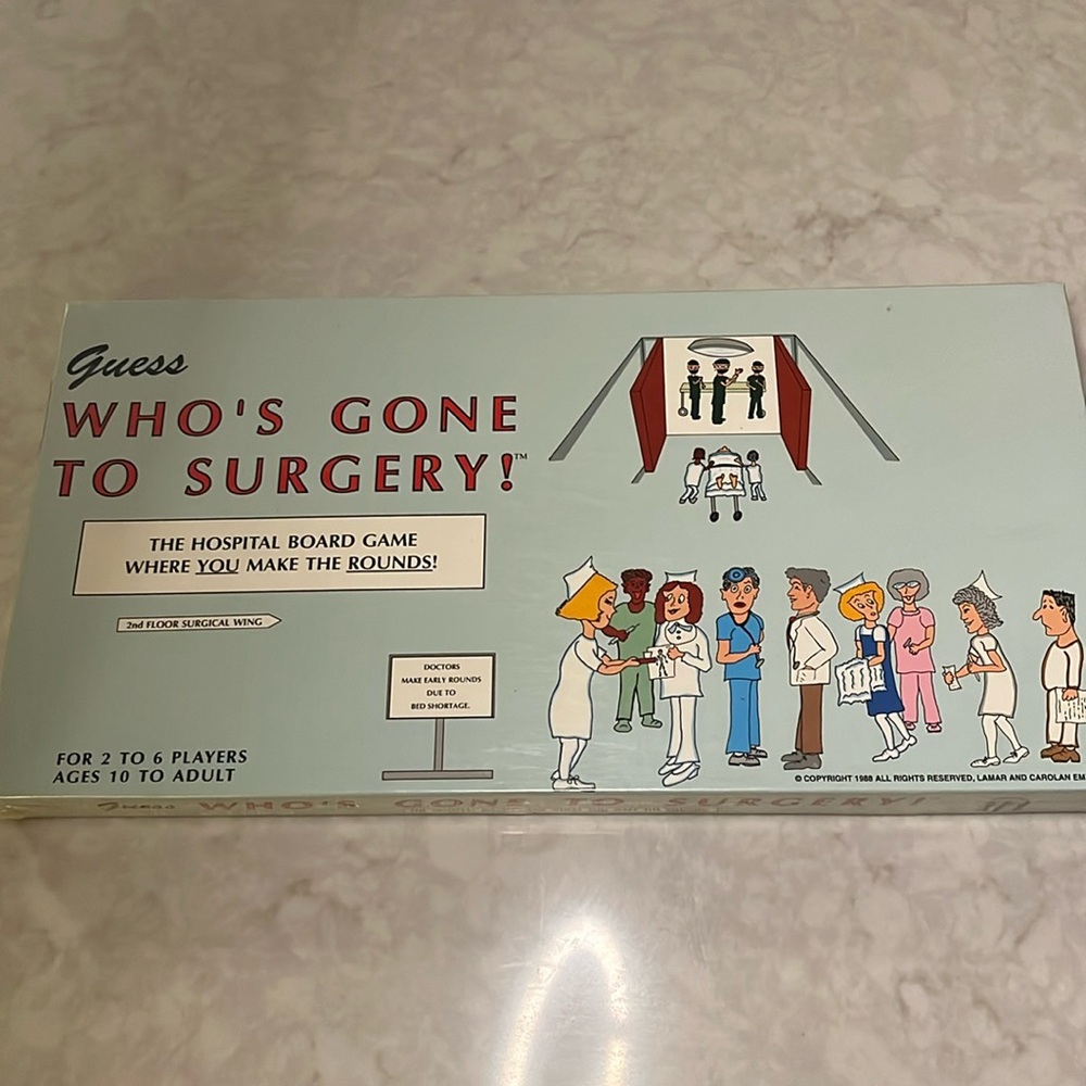 Vintage Guess Who’s Gone To Surgery (1988) board game. Unopened.  Ages 10-adult